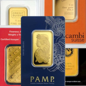 1 oz Gold Bars in Assay Card