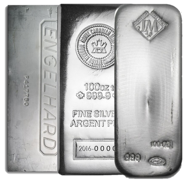 Silver 100 ounce Bars