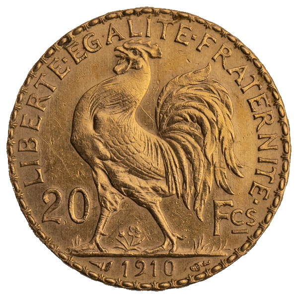 Gold French 20 Francs - Rooster