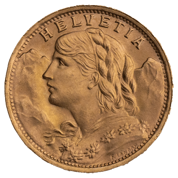 Gold Swiss 20 Francs - Helvetia
