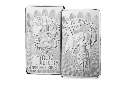Silver 10 oz Unity and Liberty bar