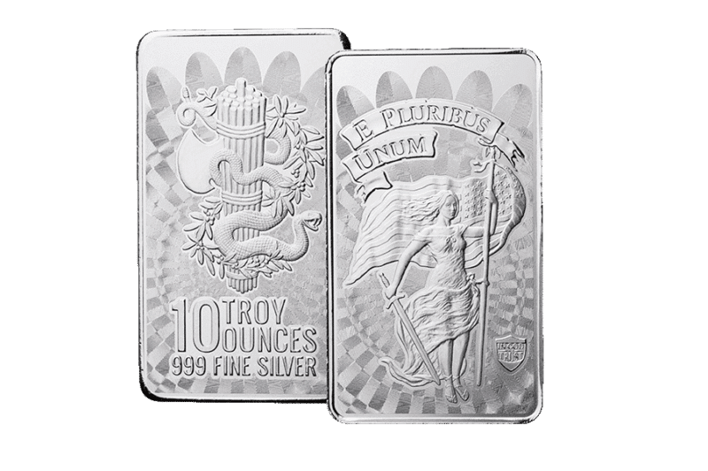 Silver 10 oz Unity and Liberty bar