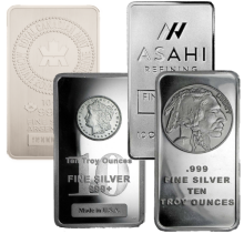 Silver 10 ounce bars