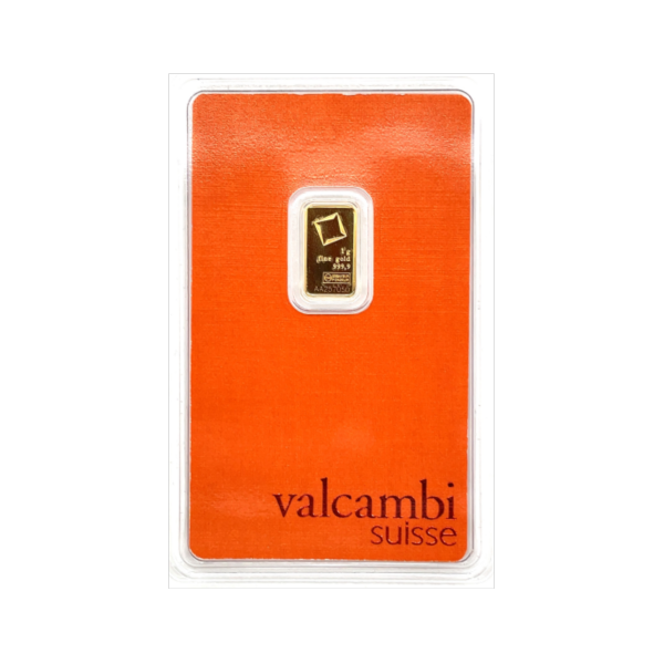 Gold 1 Gram Bar | In Assay Card – Valcambi Suisse