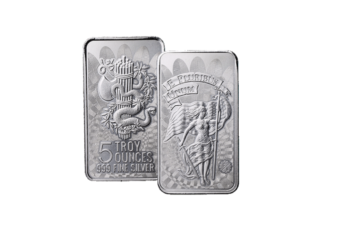 Silver 5 oz Bar Unity and Liberty