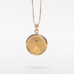 1/10 oz Gold American Eagle (random year) pendant and 14k Gold Necklace