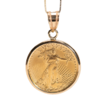 1/10 oz Gold American Eagle (random year) pendant and 14k Gold Necklace