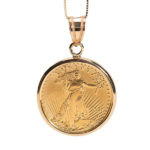 1/10 oz Gold American Eagle (random year) pendant and 14k Gold Necklace