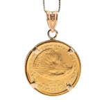 1/10 oz Gold American Eagle (random year) pendant and 14k Gold Necklace