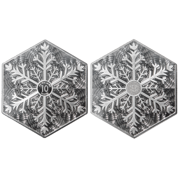 Elemetal 10 oz Silver Snowflake Bar (New)