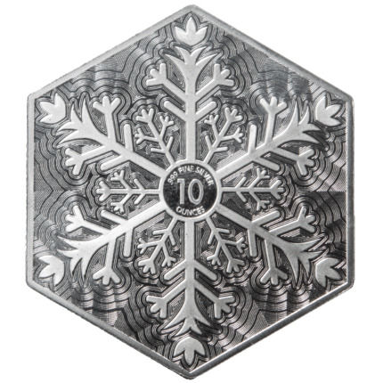 Silver 10 oz Bar | Holiday Snowflake