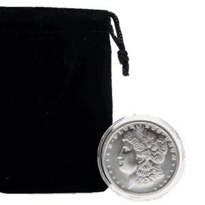 Silver 1 oz Morgan Dollar Style Round | Encapsulated w/ Velvet Bag