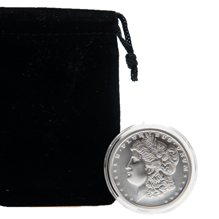 Silver 1 oz Morgan Dollar Style Round | Encapsulated w/ Velvet Bag