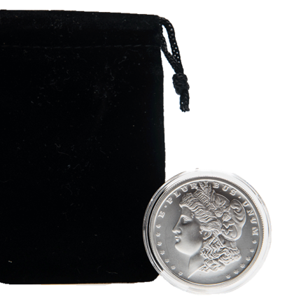 Silver 1 oz Morgan Dollar Style Round | Encapsulated w/ Velvet Bag