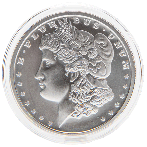 Silver 1 oz Morgan Dollar Style Round | Encapsulated w/ Velvet Bag