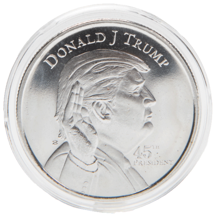 Silver 1 oz Trump Round | Encapsulated w/ Velvet Bag