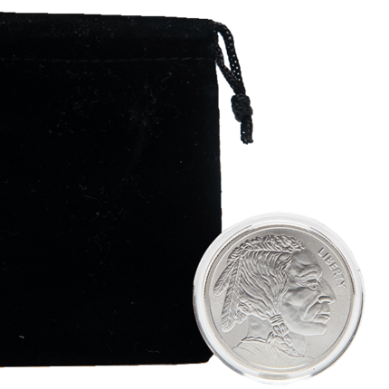Silver 1 oz Buffalo Round | Encapsulated w/ Velvet Bag