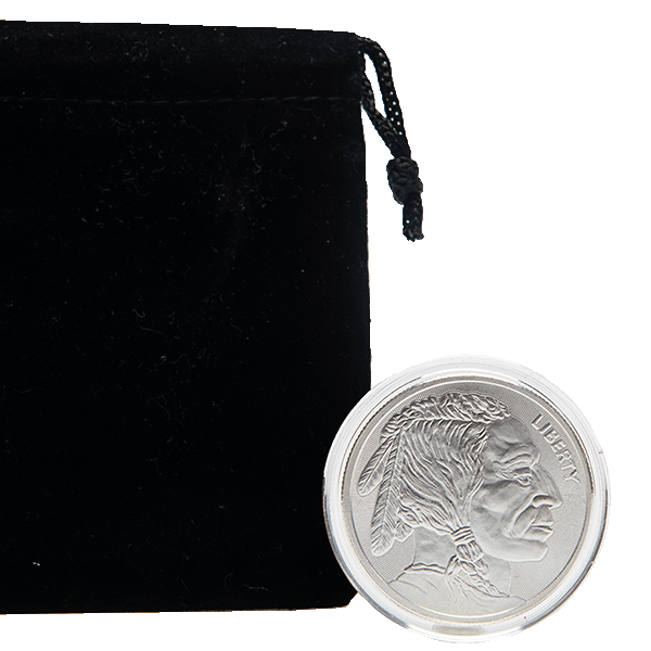 Silver 1 oz Buffalo Round | Encapsulated w/ Velvet Bag