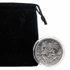 Mictlantecuhtli Silver 1 oz Aztec Series Round | God of Death | Encapsulated w/ Velvet Bag