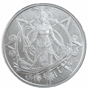 Silver Aztec Series 1 oz Round | Chalchiuhtlicue - Goddess of Water