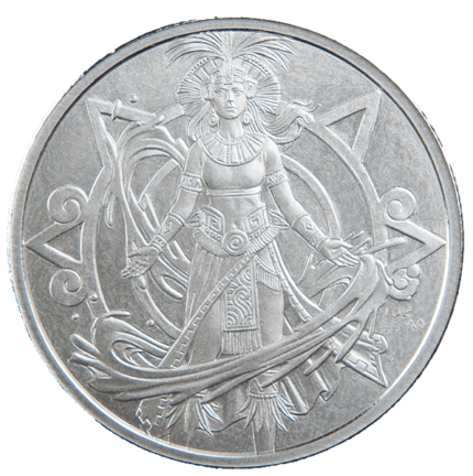Silver Aztec Series 1 oz Round | Chalchiuhtlicue - Goddess of Water