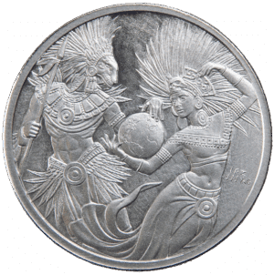 Silver Aztec Series 1 oz Round | Ometeotl - God of Duality