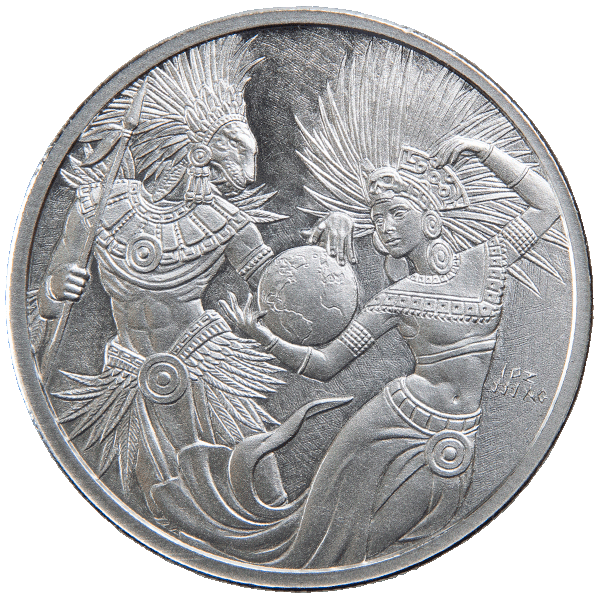 Silver Aztec Series 1 oz Round | Ometeotl - God of Duality