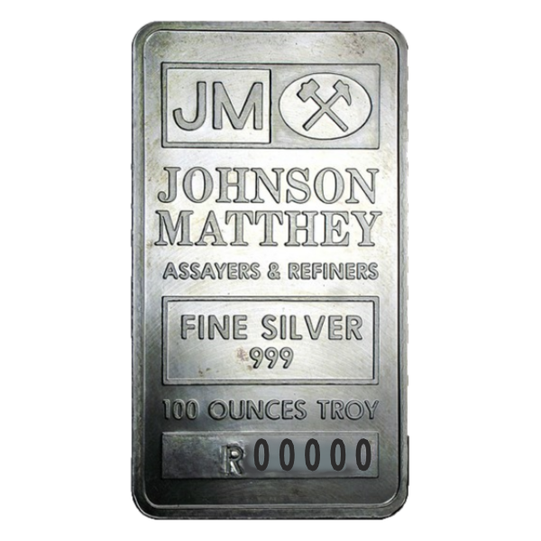 Johnson Matthey 100 oz Silver Bar - Design Our Choice
