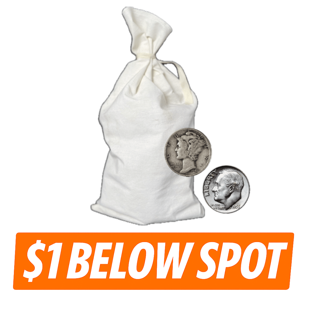 90% Silver Dimes ($500.00 Face Value | 5000 Dimes) – Average Circulated