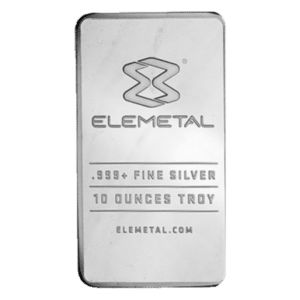 10 oz .999 Fine Silver Elemetal Bar