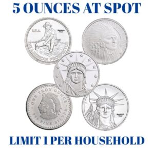 Bullion Express Starter Pack | Buy 5 Silver Rounds At Silver Spot Price